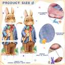 Crtiin 2 Pieces Easter Yard Signs with Stakes 39 Inch Large Bunny Lawn Decorations Outdoor Waterproof Easter Lawn Stakes for Garden Yard Party Decorations