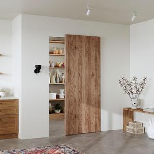 34" Concealed Sliding Barn Door Hardware Kit with Soft Close Mechanism for 26in Passage Opening, Hidden Sliding Door Hardware, Wall Mount for Interior Wooden Door (NO Door)
