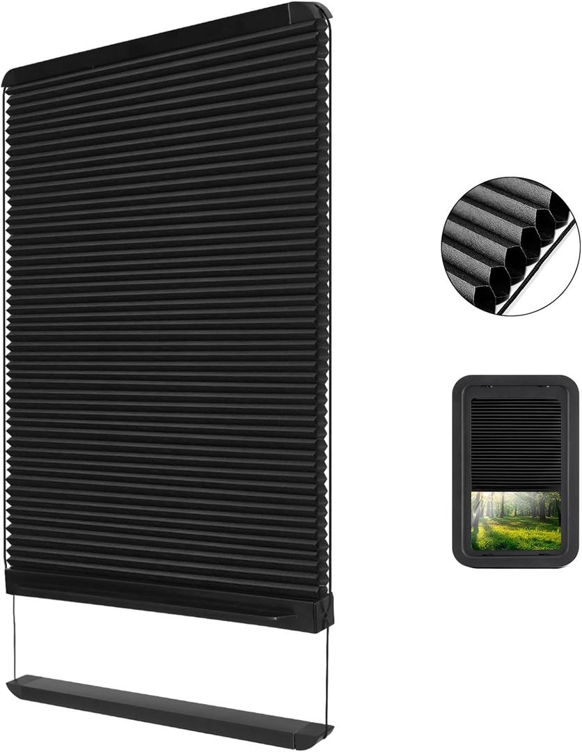 Compatible with Lippert RV Door Window with Thin Shade Ready,12'' x 21'' RV Door Window Shade Blinds with Double Layer Cellular Shade to Protect RV Camper Interior Privacy&Block Sunlight