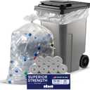 Plasticplace 95-96 Gallon Garbage Can Liners 1.5 Mil Clear Heavy Duty Trash Bags, 61 x 68”, 50 Count