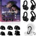 Noise Cancelling Ear Plugs for Sleeping - 2 Pairs Reusable Soft Silicone Noise Block Earplugs for Sound Proof, 30db Noise Reduction Earplug for Sleep, Snoring Blocking, Concert