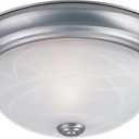 DESIGNERS FOUNTAIN Reedley 2-Lights Flush Mount Ceiling Light, 11 Inch Lighting Fixture for Kitchen, Bedroom, Bathroom, and Hallway, White Alabaster Glass, Pewter, 1257S-PW-AL