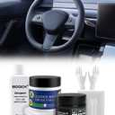 for Tesla Steering Wheel Repair Kit - 8PCS Leather & Vinyl Scratch Restorer for Model 3/Y/S/X, Leather Restoration Kit DIY Fix for Tears, Scuffs, Worn Spots & Color Fading (Black)