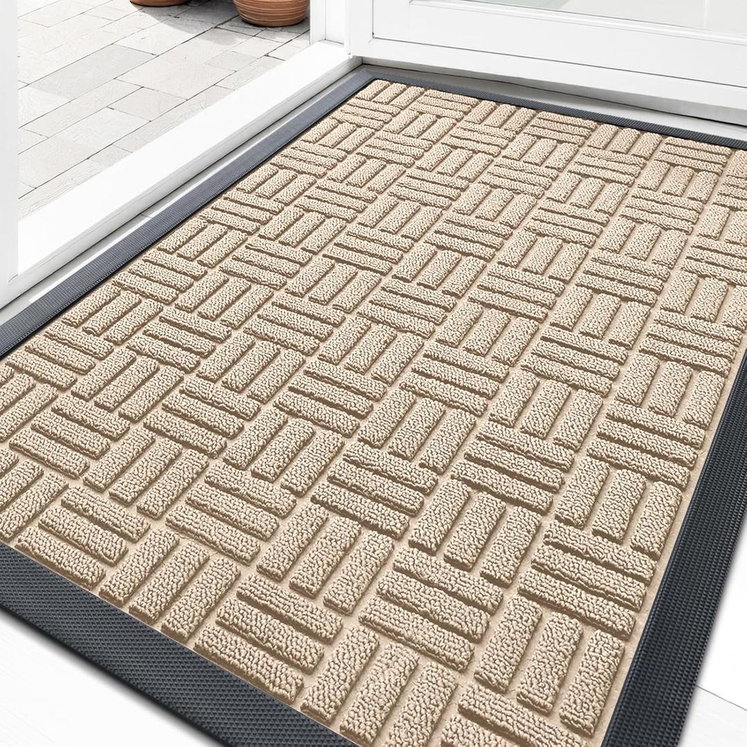 OLANLY Front Door Mat Outside Entrance 33x21, Heavy-Duty Rubber Doormat