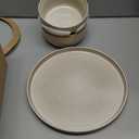 AmorArc Stoneware Dinnerware Sets,Round Reactive Glaze Plates and Bowls Set,Highly Scratch Resistant | Dishwasher & Microwave Safe Dishes Set,Service for 4 (12pc), Cappuccino