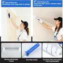 29-Piece Paint Roller Kit with 2-4 ft Extension Pole, 9-Inch and 4-Inch Rollers, Paint Brushes, Tray and Drop Cloth, Wall Painting Supplies for Home Interior, 16inch