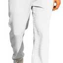 JMIERR Men's Casual Drawstring Pants Elastic Waist Lightweight Pant Summer Beach Trouser with Pockets 40