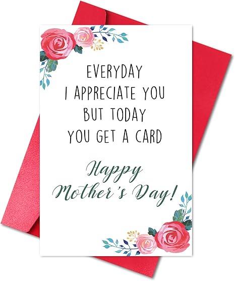 Funny Mother’s Day Card for Mom Grandma, Humorous Mothers Day Card for Mom from Son Daughter, Unique Mother's Day Gift for Her Women 2 Pack