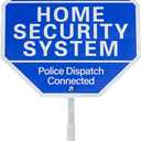 28" Home Security Signs for Yard with Stake & 6Pcs Window Stickers, Aluminum Yard Sign with Metal Stake for Weather-Resistant Protection, Heavy Duty Weatherproof Home Security Signs (HOME)