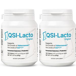 QSI-Lacto Original 2 Packs, 180 Servings, Naturally Supports GLP-1 Level Elevation, Galactose Included, Gut Health, Prebiotics, Chewable