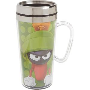 Spoontiques - Insulated Travel Mug - Marvin The Martian Coffee Cup - Coffee Lovers Gift - Funny Coffee Mug - 14 oz - Green