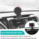 Magnetic Phone Mount for 2010-2024 Toyota 4Runner Accessories, Magsafe Dash Cell Phone Holder Multi-Mount Phone Stand with Extra Clip Bracket for Smartphone for 5th Gen 4-Runner Accessories