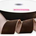 Nylon Velvet Ribbon Single Faced,1 1/2 Inch X 25Yards Spool (Brown)