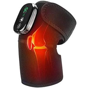 MOAJAZA Cordless Knee Massager with Heat and Vibration, Heating Pads for Knee Shoulder Elbow Deep Issue (Black 1 Pack)