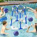 MSKOLER Pool Basketball Hoop, 2 in 1 Floating Pool Toys with 4 Balls and Inflatable Pump, Indoor Outdoor Water Basketball Swimming Pool Games Gifts Toys for Kids Ages 4-8 8-12