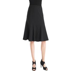 Ladies Bi Stretch Zipper Knee Skirts Black, Size 2P