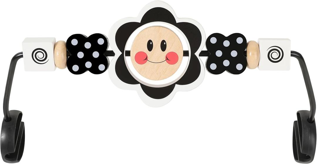 Baby Bjorn Bouncer Toy Bar, Upgrade Toy for Baby Bouncer Soft & Bliss, Easy to Attach and Remove, Child-Friendly Materials, Exciting Design for Curious Babies, Black and White Flowers