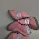 QUMY 4PCS Dog Shoes for Small Dogs, Hot Pavement Summer Puppy Dog Boots & Paw Protectors with Soft Anti-Slip Rubber Sole, Mesh Breathable Dog Booties for Hardfloors, Walking Running Pink Size 3