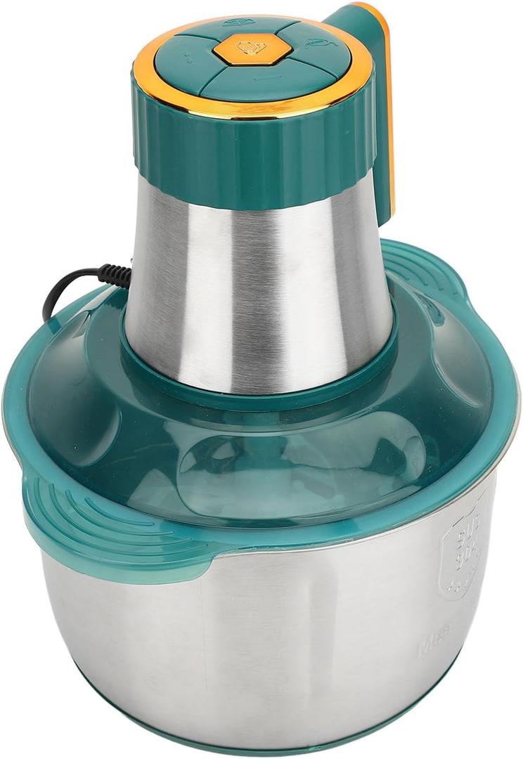500W Electric Food Processor 5L Stainless Steel Large Capacity Multifunctional with for Home Kitchen (Green)