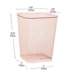 Mesh Wastebasket Trash Can for Home and Office Workspace, Metal Office Trash Can Square-Shaped, 5 Gallon