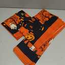 Halloween Curtains and Valances Set of 3, Orange Pumpkin Ghost Bat Decor, Horror Short Curtain Set for Kitchen and Bedroom Decor, 36 Inch