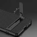 Lunivop Case Compatible with Samsung Galaxy S26 Ultra Case PU Leather Back Panel with Built-in Adjustable Kickstand Protector Slim Drop Phone Cover for Samsung Galaxy S26 Ultra 6.9 inch (Carbon Fiber)