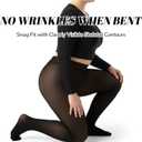 Plus Size Fleece Lined Tights Women, 300g Warm Pantyhose Leggings, Fake Translucent Thermal Tights Winter (Black, XXXL)