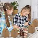 CIEOVO 50 Pcs Christmas Gingerbread Houses Kit, Christmas Cardboard Craft Gingerbread House Shaped Boxes Christmas Crafts DIY Build Gingerbread House for Holiday Arts Crafts Activity Party Favors