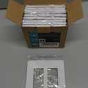 [10 Pack] BESTTEN 2 Gang Mid-Size Screwless Outlet Cover, Midway Decorative Wall Plate, USWP6 Gloss Snow White, Midsize H4.88" x W4.93"