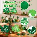 3 x St Patricks Day Wooden Shamrock Decoration, 4-Piece Set of St. Patrick's Day Tabletop or Tray Multi-Layer tiered tray decor Tray Decoration, shamrock decorations, Office Decor (Green03)