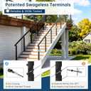 Gyykzz 4-12FT Swageless Black Stair Cable Railing Post Kit 36", 2 Stair Post Kit Cable Railing System with Patent Swageless Reusable Terminal, T304 Black Stair Rail Post Fit 28°-38° Stair DIY Length