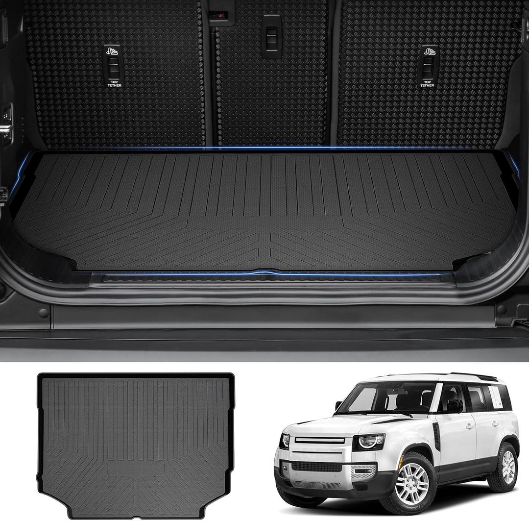 Powerty Trunk Mat for 2020-2025 Land Rover Defender 110 Accessories Cargo Mats TPE All Weather Cargo Liner Heavy-Duty Trunk Liners
