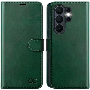 OCASE Compatible with Samsung Galaxy S26 Ultra Wallet Case, PU Leather Flip Folio Case with Card Holders RFID Blocking Kickstand [Shockproof TPU Inner Shell] Protective Phone Cover, Blackish Green