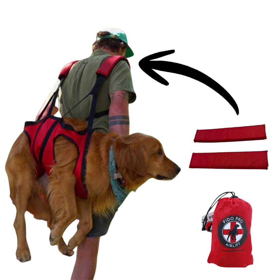 Fido Pro Airlift Original V2 Dog Carrier Sling | Light-Weight Dog Sling Now More Comfortable | for Injured, Sick, or Old Dogs | New Improved Shoulder Padding Now Included | Large (45–70 lbs)