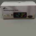 Netzu Loud Alarm Clock for Heavy Sleepers, Plug-in RGB Vibrating Alarm Clocks with Bed Shaker, 5 Dimmers, 2 Alarms and Snooze for Bedrooms Hearing Impaired Deaf Adults (Black)