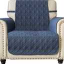 Ameritex Waterproof Nonslip Chair Cover for Leather, Dog Chair Cover Furniture Protector, Ideal Chair Slipcovers for Pets and Kids, Stay in Place (23", Blue)