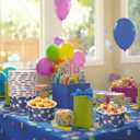 LemonRoad 72 Pcs Monster Party Supplies Disposable Snack Cups 16 oz Blue Monster Themed Party Ice Cream Cups for Yogurt Dessert Girl Boy Birthday Baby Shower Decorations