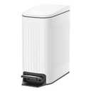TIPGO Slim Bathroom Trash Can with Lid Soft Close, Step Pedal, 6 Liter / 1.6 Gallon Stainless Steel Trash Bin, Small Garbage Cans for Bedroom, Office, Kitchen (White)