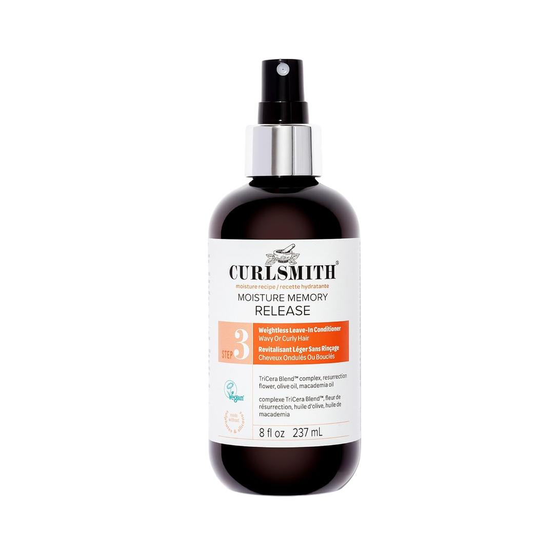 CURLSMITH Moisture Memory Release, Lightweight Leave-In Conditioner for Curly Hair, Hydrating & Detangling Spray, For All Curl Types, Vegan & Cruelty-Free