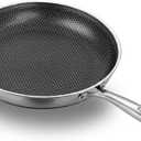 11 Inch Non-Stick Frying Pan Tri-Ply Stainless Steel Pan with Stay-Cool Handle Oven & Dishwasher Safe For Induction, Ceramic & Gas Stovetops PFASFree, Leadfree, CadmiumFree