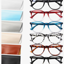 Henotin 6 Pack Reading Glasses for Women Men Blue Light Blocking Stylish Computer Readers with Leather Case +1.0