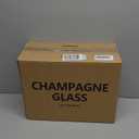 YARYOUNG Set of 12 Square Champagne Glasses, 6 oz Capacity, Premium Crystal Clear Glass