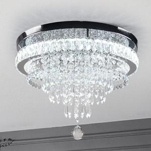 FRIXCHUR 19.7" Crystal Chandeliers Crystal Ceiling Light Fixtures Modern Flush Mount Light LED Chandelier Lamp for Living Room Bedroom Dining Room 6500K Cool White
