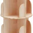 Rotating Bookshelf, 360 Display 2 Tier Floor Standing Bookcase Storage Rack for Kids&Adult, Wood Narrow Book Shelf Organizer for Bedroom, Living Room, Study Room