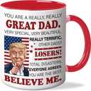 Quimoy Father Day Gifts from Daughter Son, Double-sided Printing Fathers Day Mug, Funny Dad Gifts for Birthday, Christmas, Thanksgiving Day-11oz Dad Coffee Mug