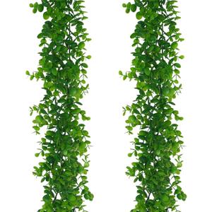 Artflower Artificial Eucalyptus Garland Eucalyptus Vine Green Garland Artificial Hanging Eucalyptus Leaves Plant Wedding Arch Wall Indoor Outdoor Green 2 Pack  4 1/2FT 