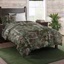 Northwest Realtree Camo Bed in a Bag Set, 4-Piece Twin, 1 Pillowcase, 1 Comforter, 1 Fitted Sheet, 1 Flat Sheet, All Seasons, Cabin Bedding, Realtree Xtra Green Camo