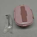 Niiyen 1500ml Lunch Box 4 Compartments Pink Food Lunch Containers with Spoon Chopsticks & Soup Bowl Adult Kids Bento Lunch Box with Tableware Removable Liner, for School Office Picnic