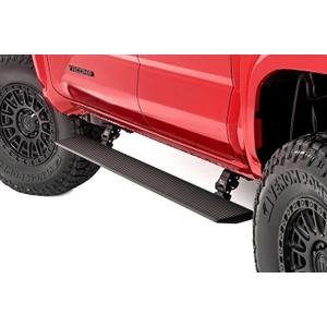 Rough Country Power Running Boards with LED Step Lights for Toyota Tacoma (2024-2025) Double Cab- Dual Motor Electric Powerstep Board & Retractable Truck Steps