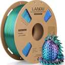 LANDU Silk Tri-Color PLA Filament 1.75mm 1Kg, Triple Color Silk PLA Filament, Silk Rainbow PLA Filament, Neatly Wound 3D Printer Filament, 3 in 1 Multi Color Filament +/-0.02mm, Silk Red Blue Green